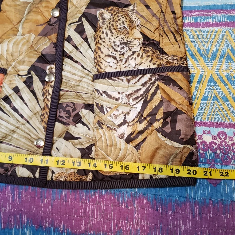 Rare fund Salvatore Ferragamo Floral and Animal Print Vest - Brown and Orange - Picture 13 of 16